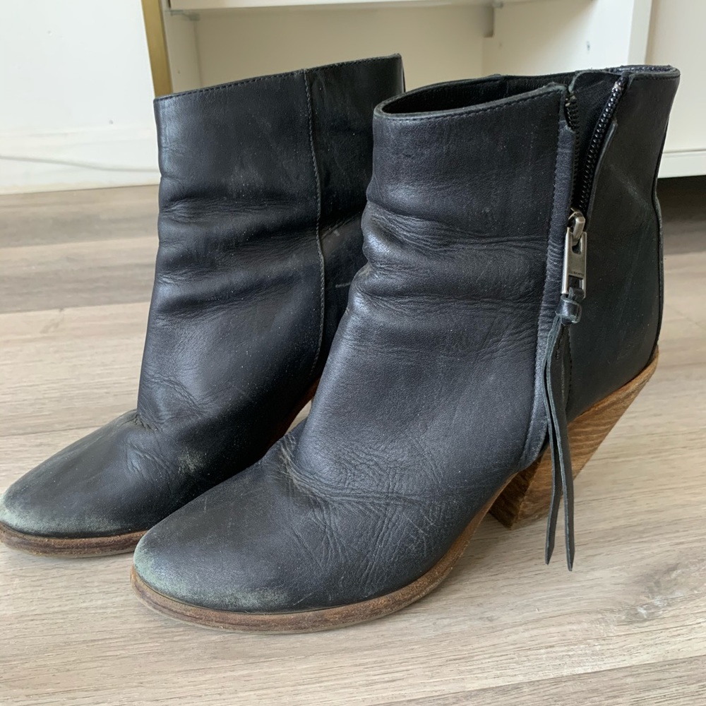 All Saints black leather ankle boots